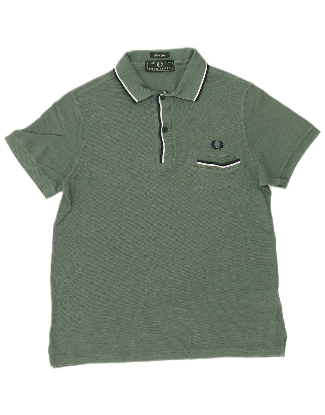 Fred Perry muška uska polo majica Srednje zeleni pamuk