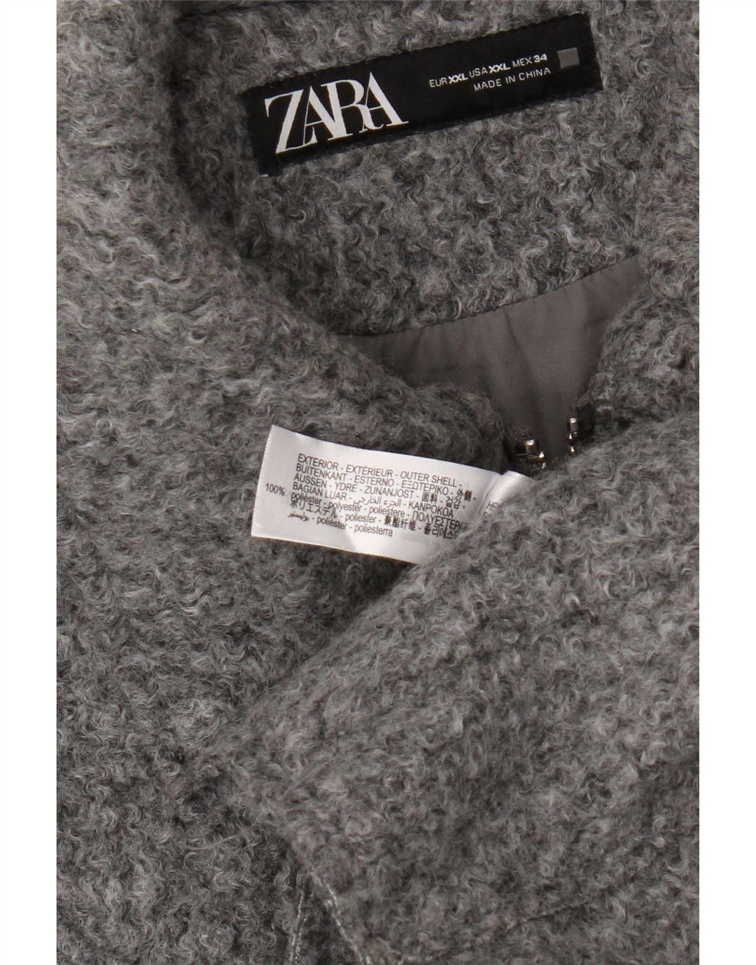 Zara ženska bomber jakna UK 20 2XL sivi poliester