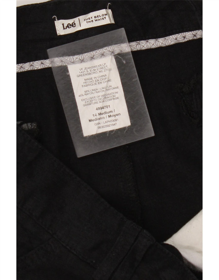 LEE Ženske bermude US 14 Large W36 crna lanena