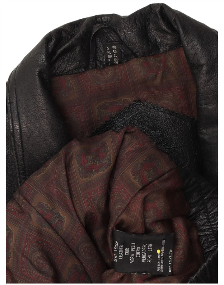 Vintage muška kožna jakna UK 40 velika crna koža