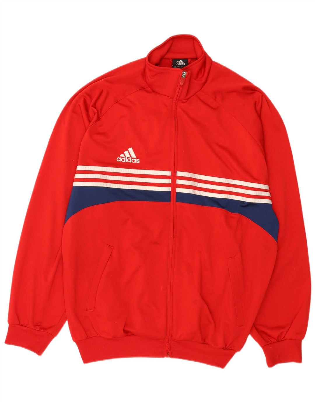 Adidas muška trenirka gornja jakna UK 46/48 XL crveno prugasti poliester