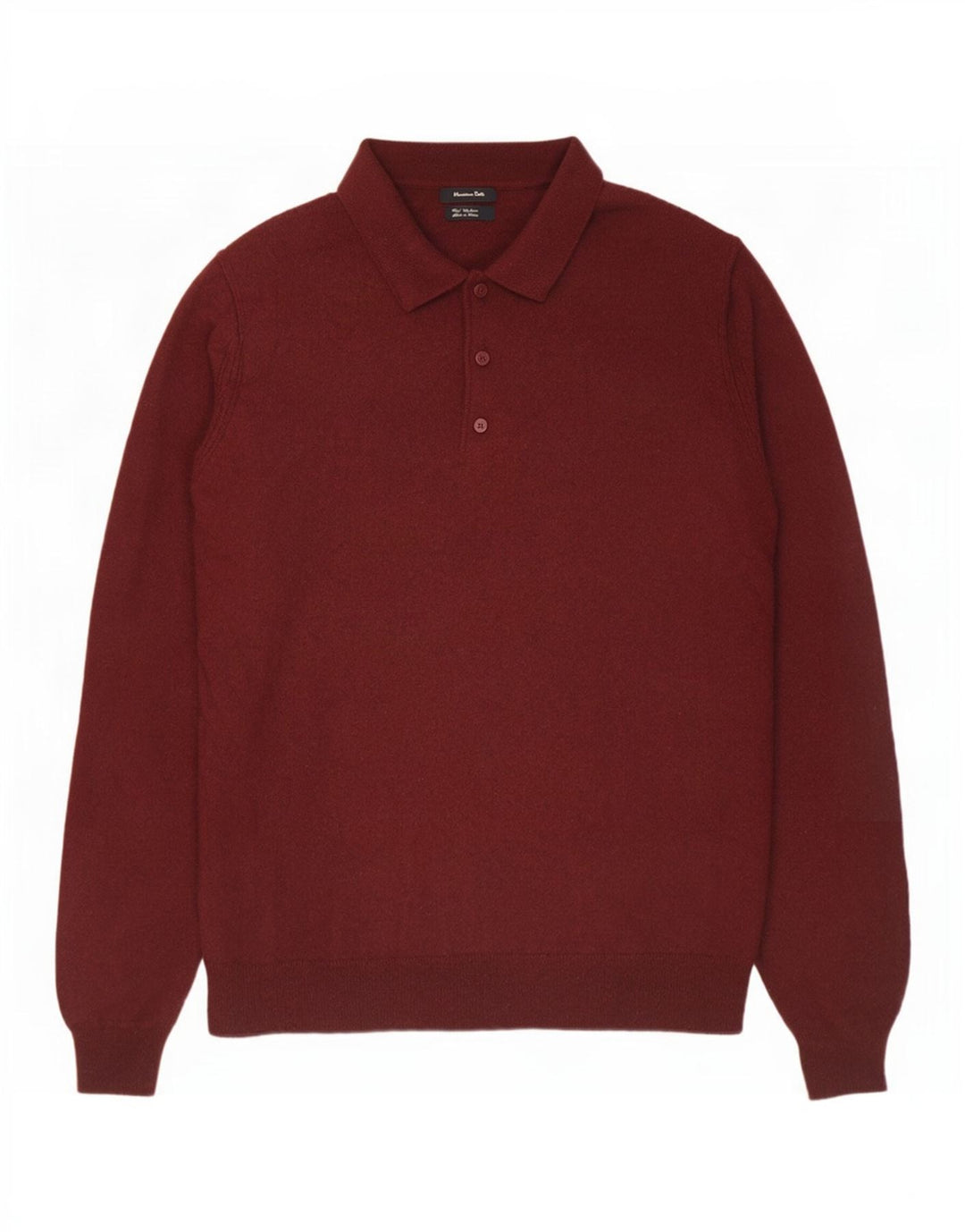 Veliki vuneni bordo pulover Massimo Dutti s polo ovratnikom