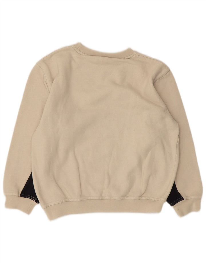 Reebok Boys Graphic Sweatshirt Džemper 10-11 Years Medium Beige Colourblock