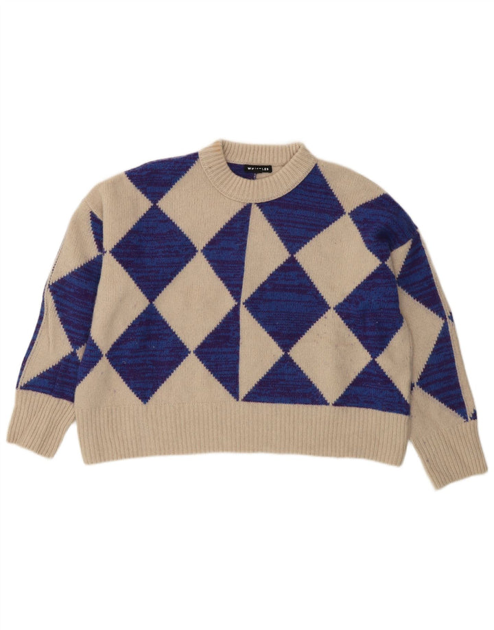 Whistle ženski kratki džemper s okruglim izrezom UK 10 Mali bež vuneni