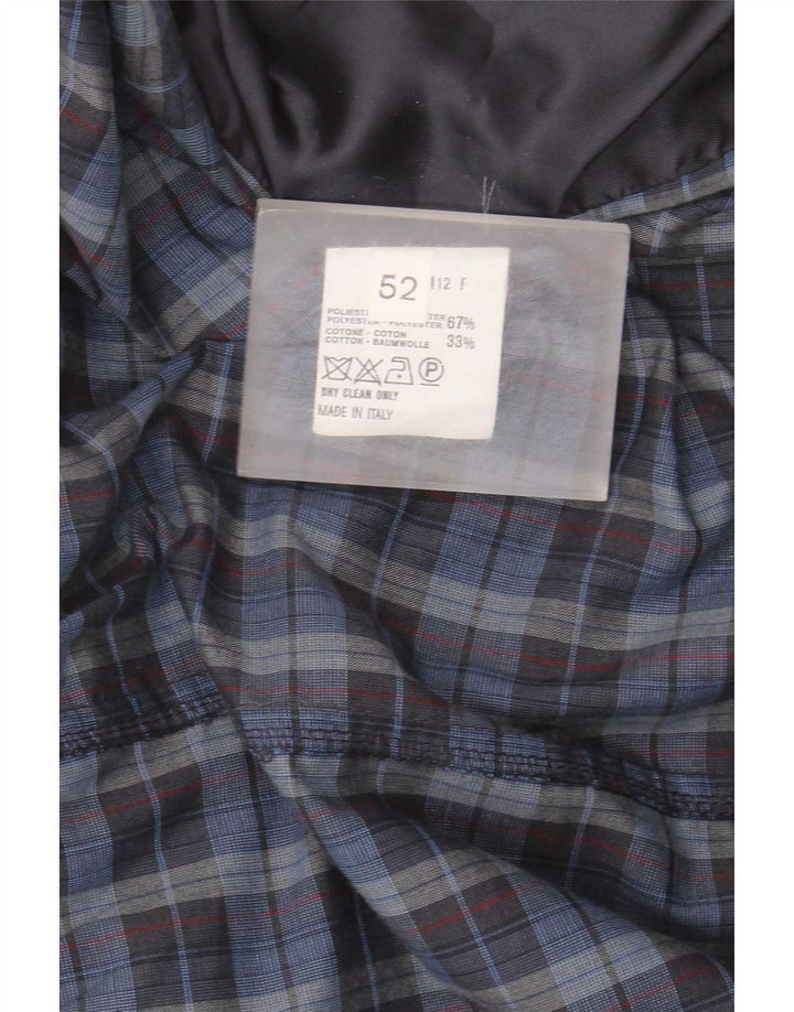 Vintage muška vojna bomber jakna IT 52 XL plavi karirani poliester