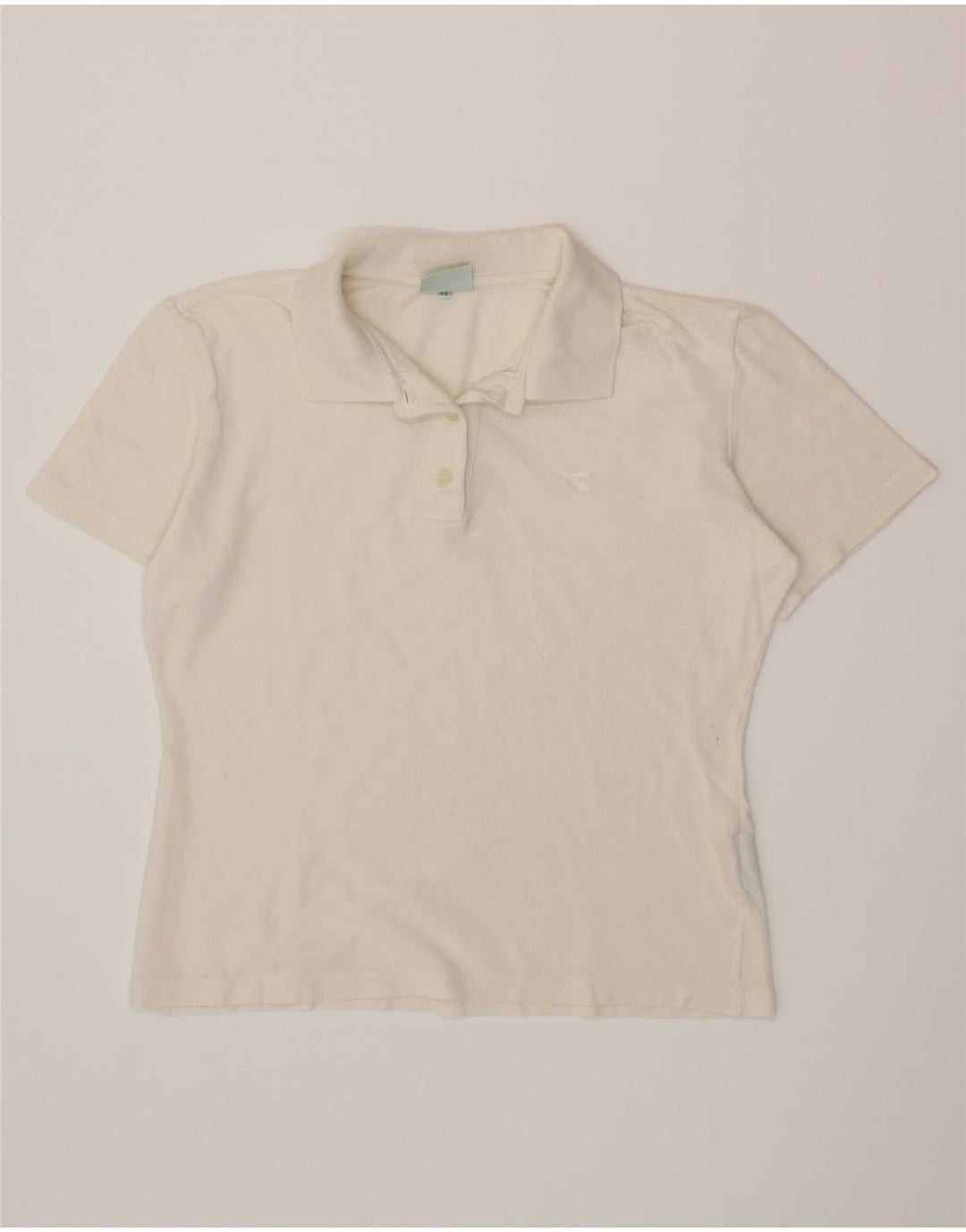 DIADORA Womens Polo Shirt IT 46 Large White Cotton Vintage Diadora and Second-Hand Diadora from Messina Hembry 