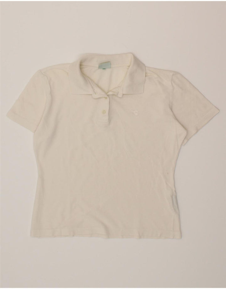 DIADORA Womens Polo Shirt IT 46 Large White Cotton Vintage Diadora and Second-Hand Diadora from Messina Hembry 