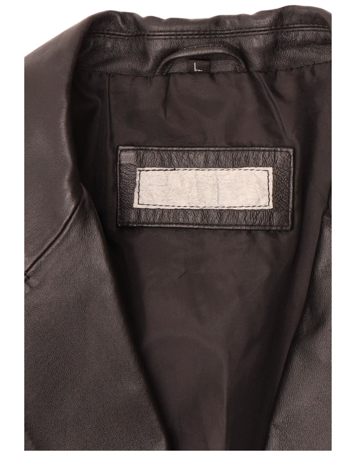 VINTAGE muška kožna jakna sa 2 gumba UK 40 velika crna