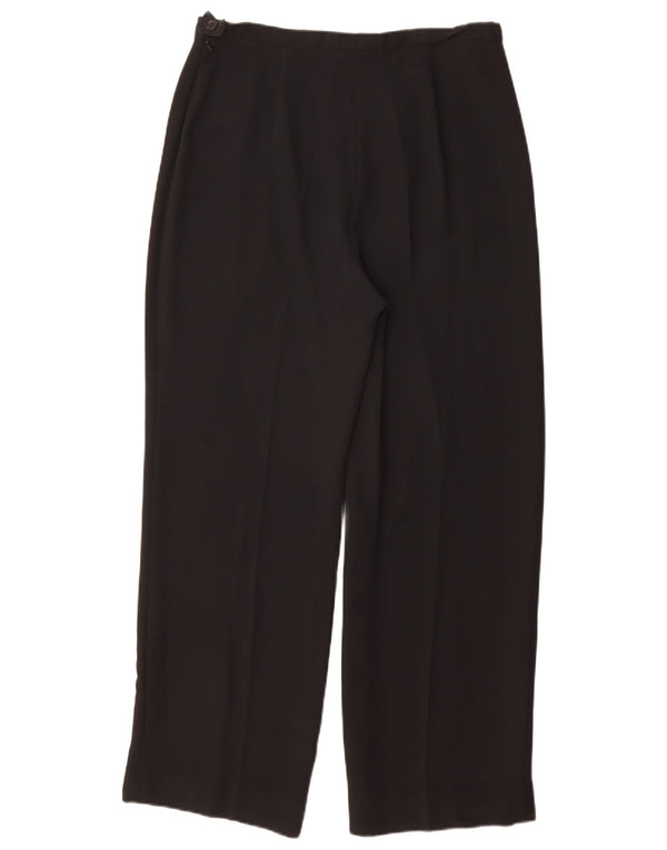 Max Mara ženske ravne ležerne hlače UK 16 Large W32 L30 crni acetat