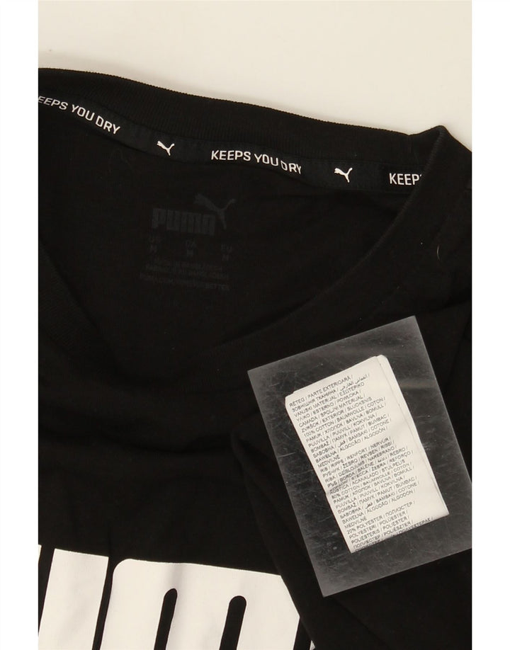 Puma muška grafička majica kratkih rukava Srednji crni pamuk