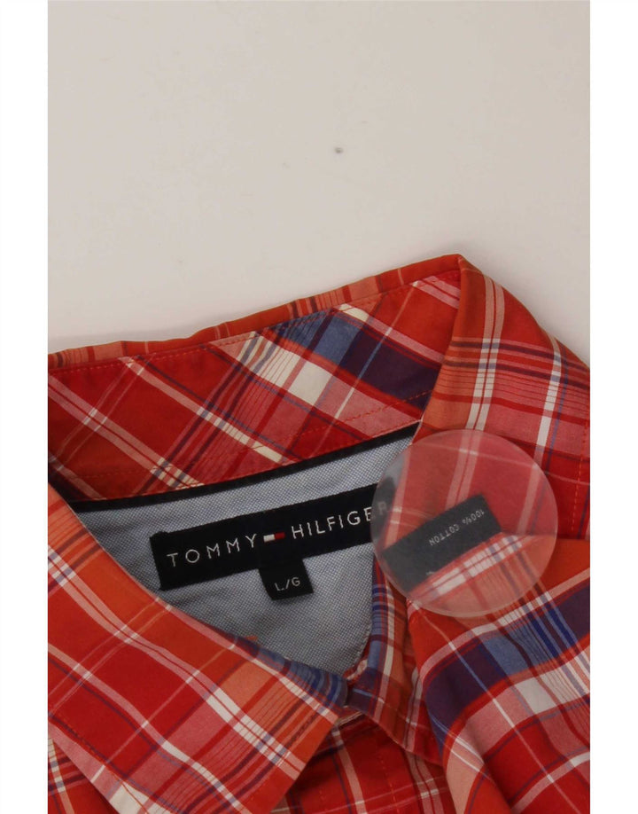 Tommy Hilfiger muška košulja veliki narančasti karirani pamuk