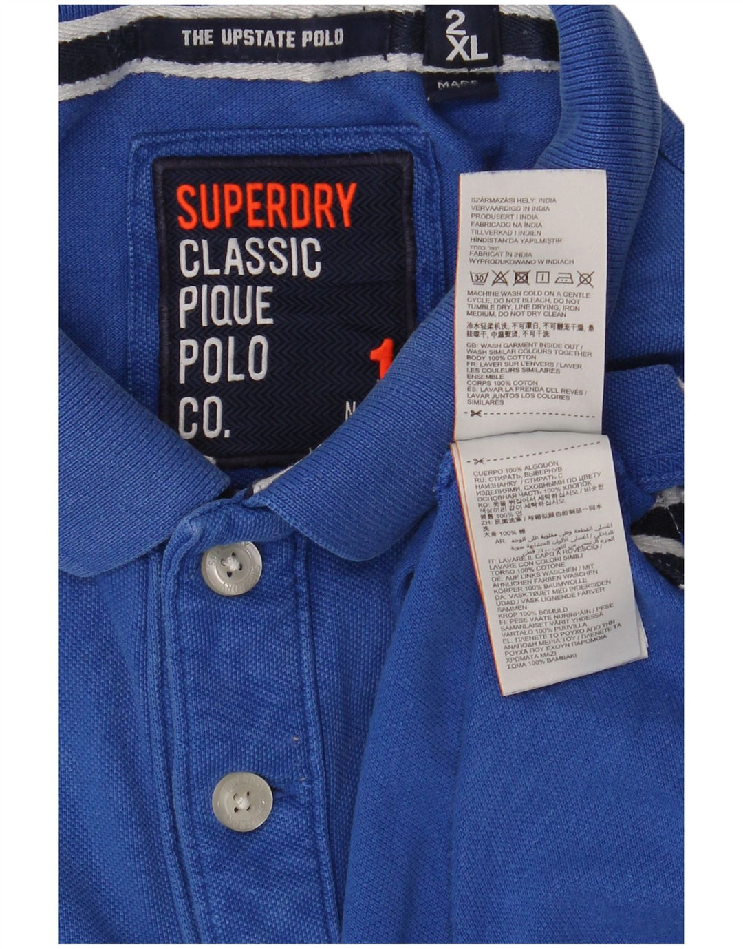 Superdry muška polo majica s grafičkim motivima 2XL plavi pamuk