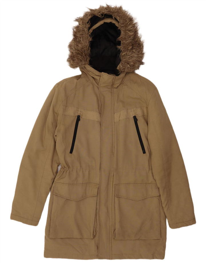 Jack & Jones muška parka jakna s kapuljačom UK 38 srednje bež poliester