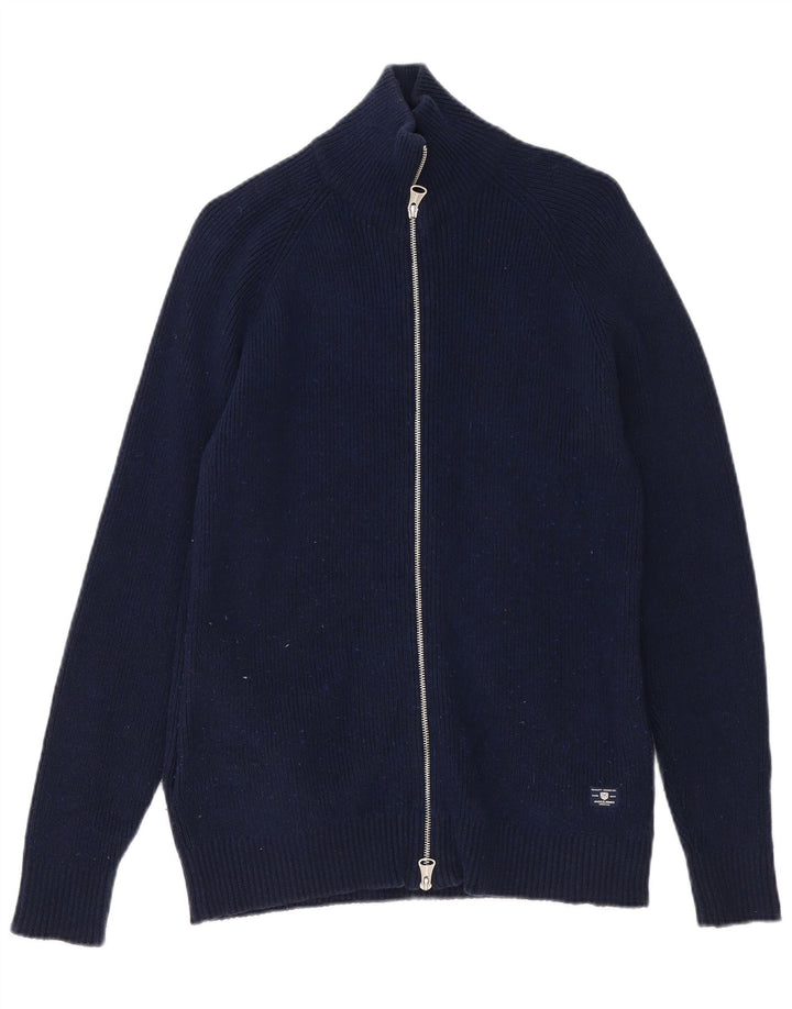 Jack & Jones muški kardigan pulover srednje tamnoplave boje pamuka