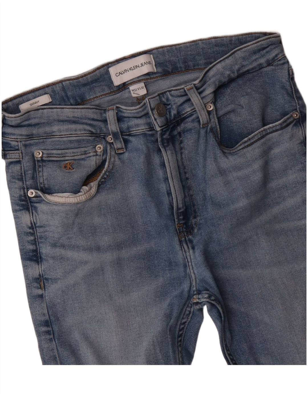 CALVIN KLEIN Ženske uske traperice W32 L32 Plavi pamuk