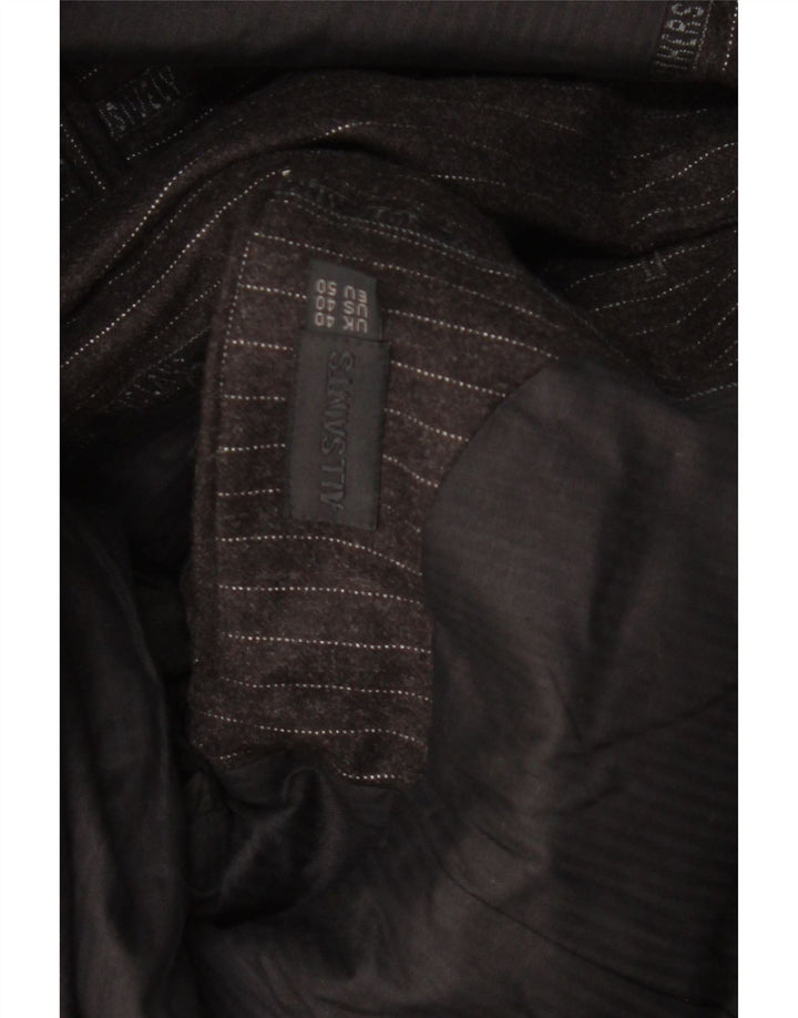 Muška jakna s 2 gumba All Saints UK 40 Vunena velika crna prugasta jakna