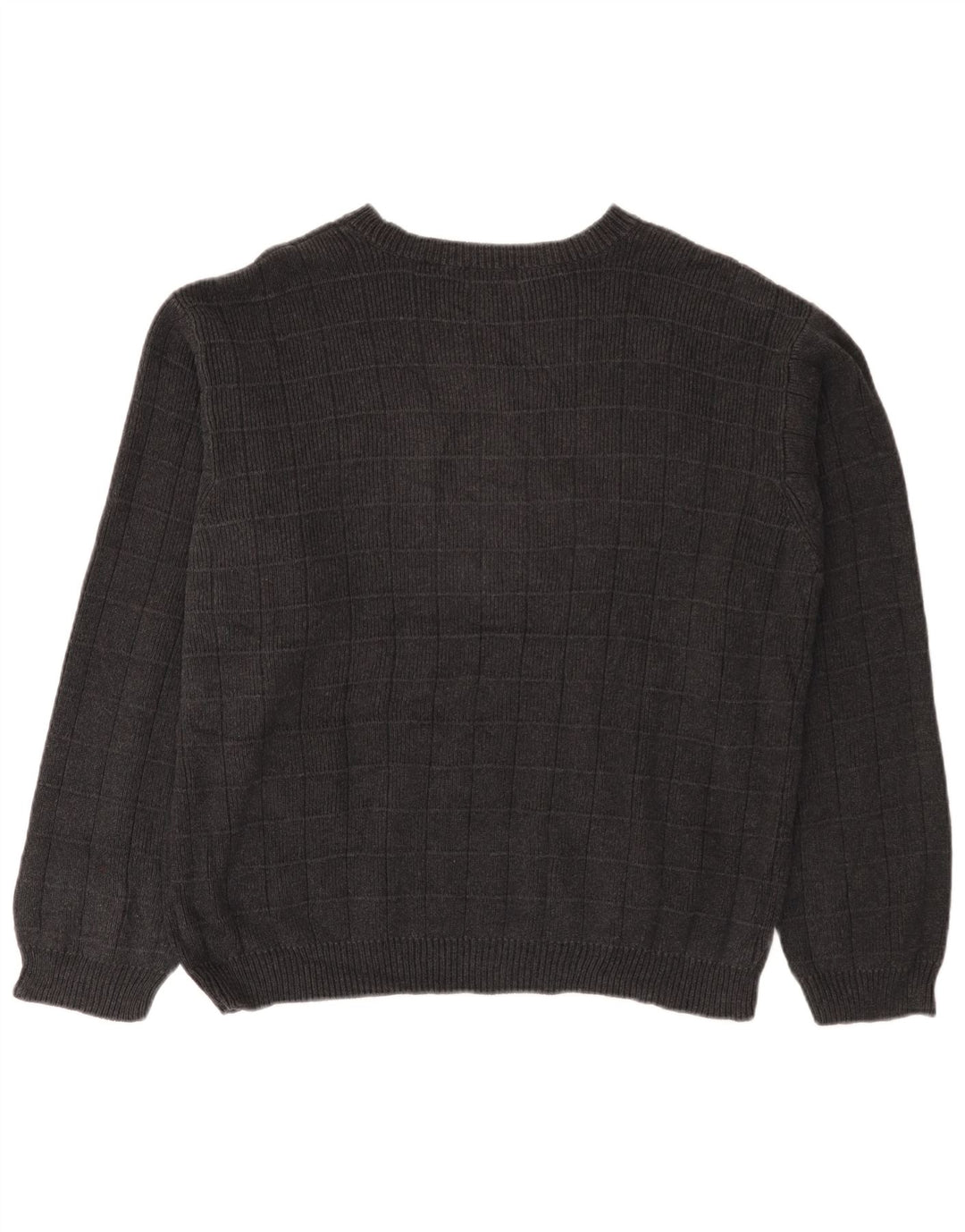 IZOD muški pulover s lađastim izrezom, veliki sivi karirani pamuk