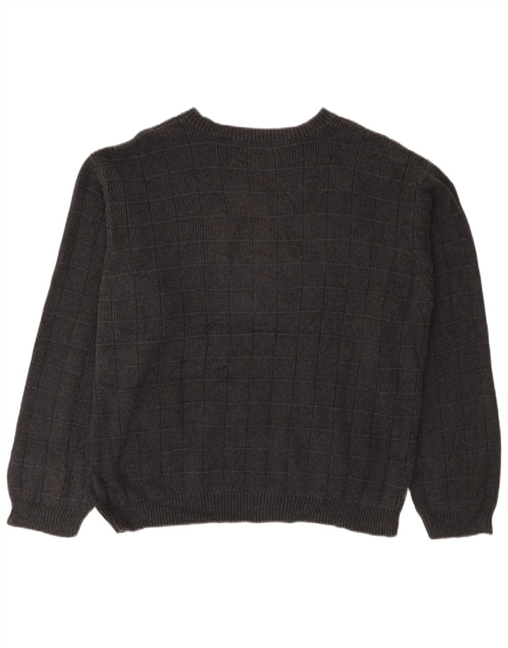 IZOD muški pulover s lađastim izrezom, veliki sivi karirani pamuk