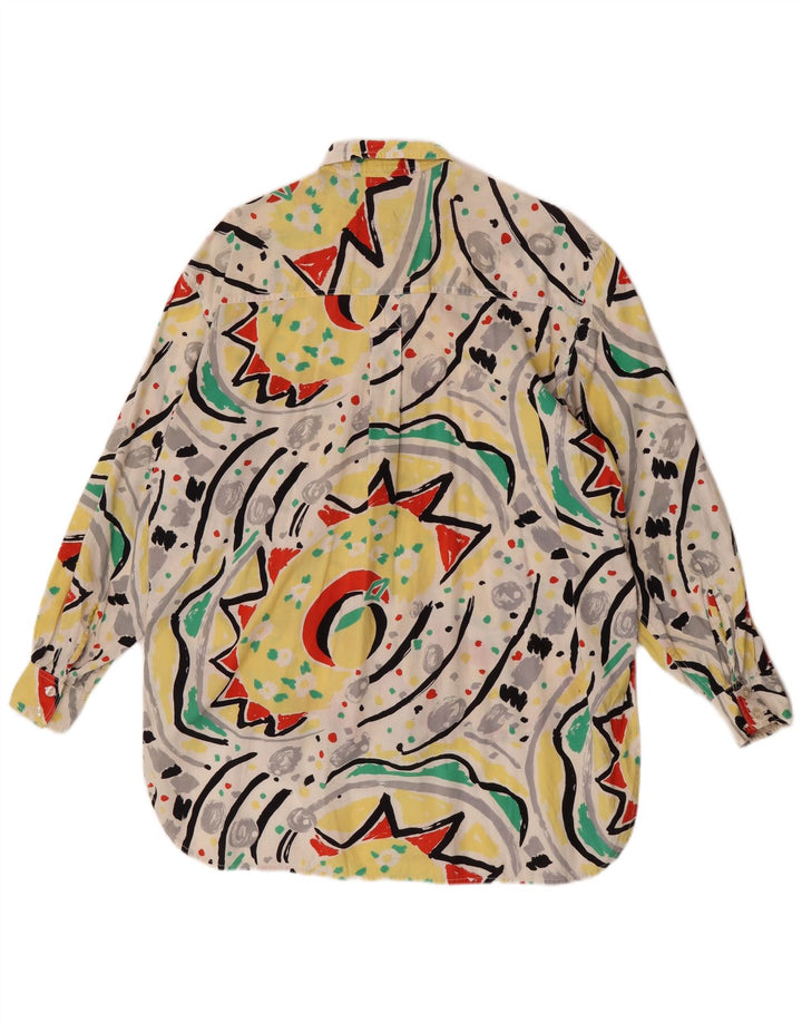 Vintage ženska prevelika košulja bluza UK 14 srednje raznobojna geometrijska