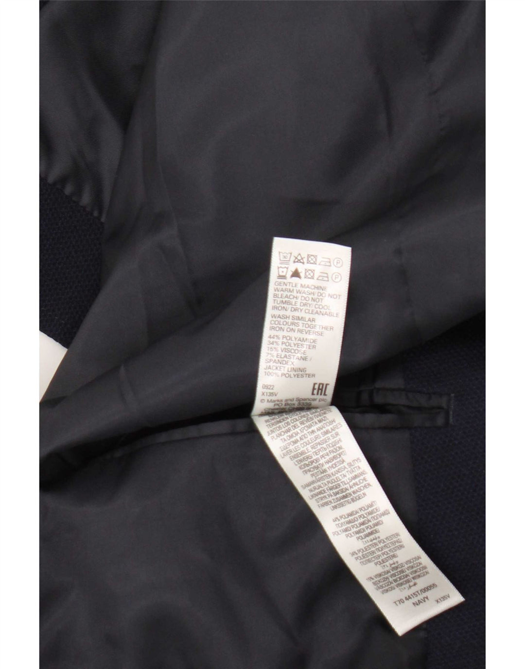 Marks & Spencer muška jakna sa 2 gumba UK 50 5XL tamnoplavi poliamid
