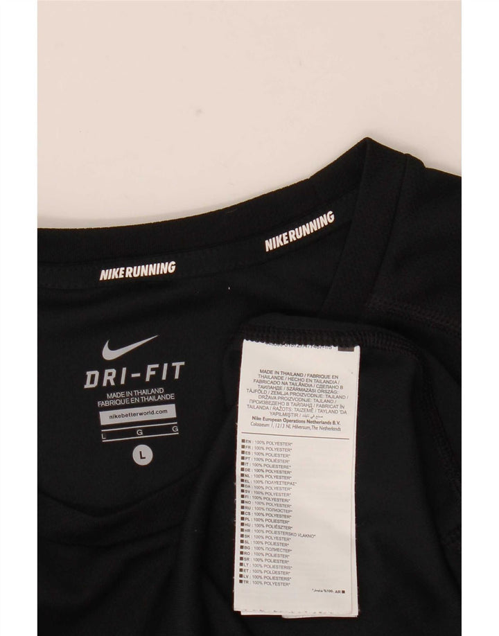 Nike Dri Fit majica s dugim rukavima, veliki crni poliester