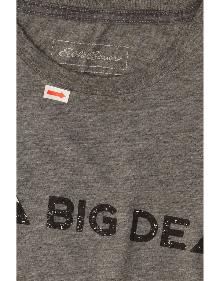 EDDIE BAUER Mens Graphic T-Shirt Top Large Grey Polyester Vintage Eddie Bauer and Second-Hand Eddie Bauer from Messina Hembry 