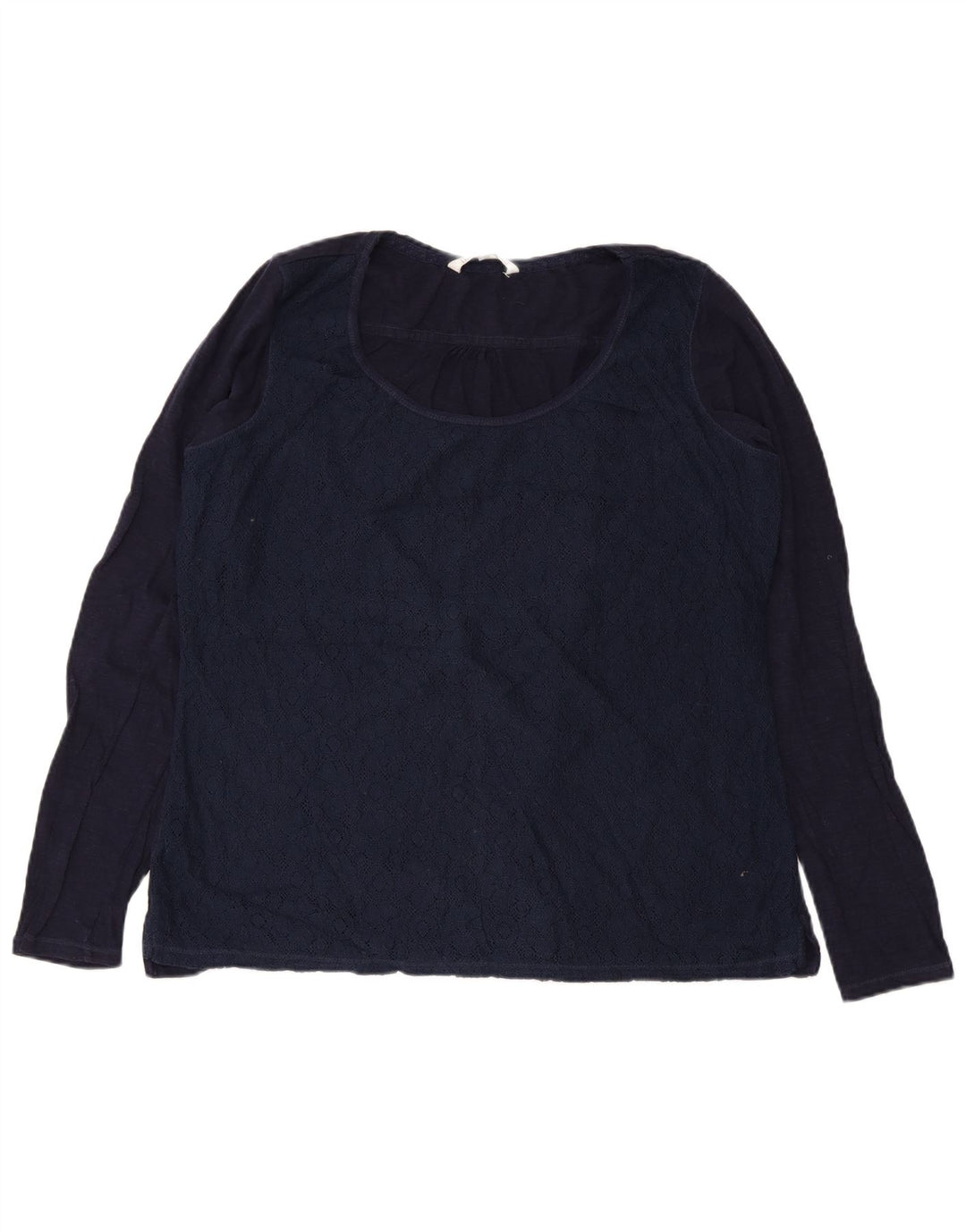 Fat Face Ženski gornji dio bluze dugih rukava UK 18 XL Mornarsko plavi cvjetni pamuk