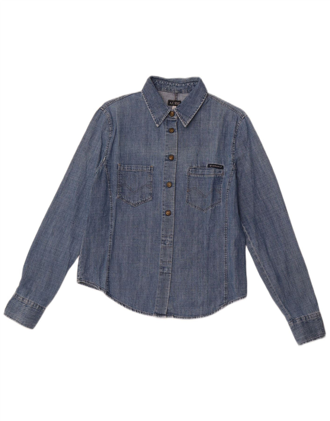 ARMANI JEANS Ženska traper košulja UK 14 Srednje plavi pamuk