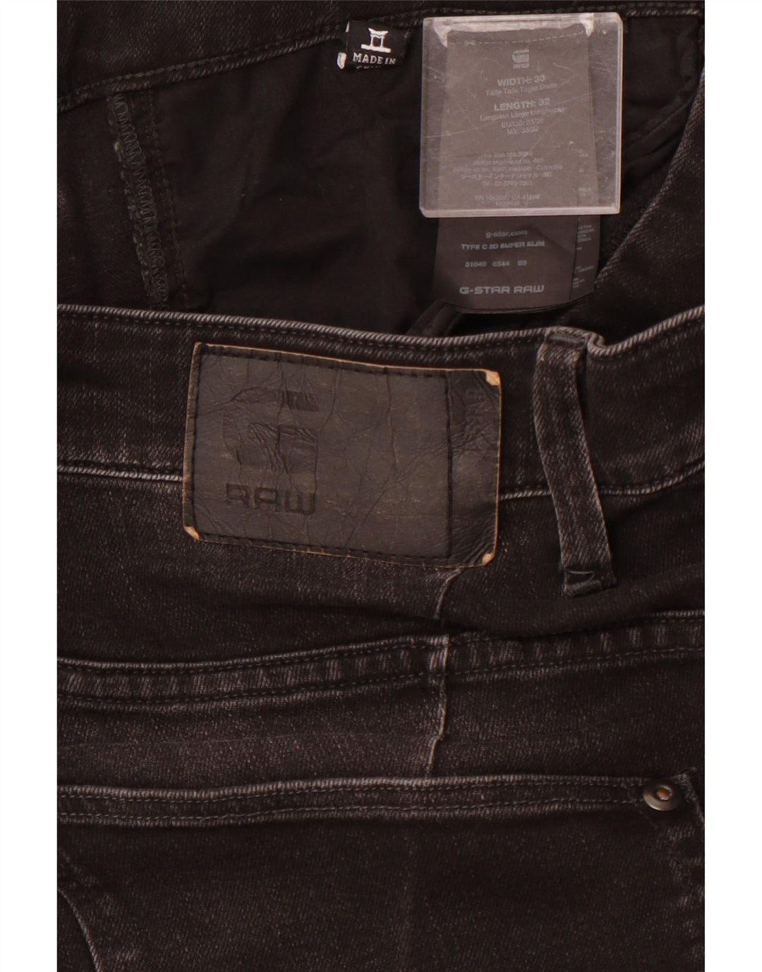 G-STAR Ženske uske traperice W33 L28 crni pamuk