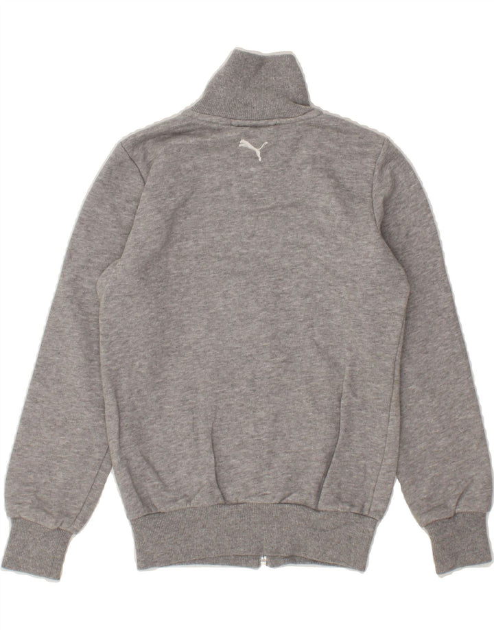 PUMA Girls Graphic Tracksuit Top Jacket 7-8 Years Small Grey Vintage Puma and Second-Hand Puma from Messina Hembry 