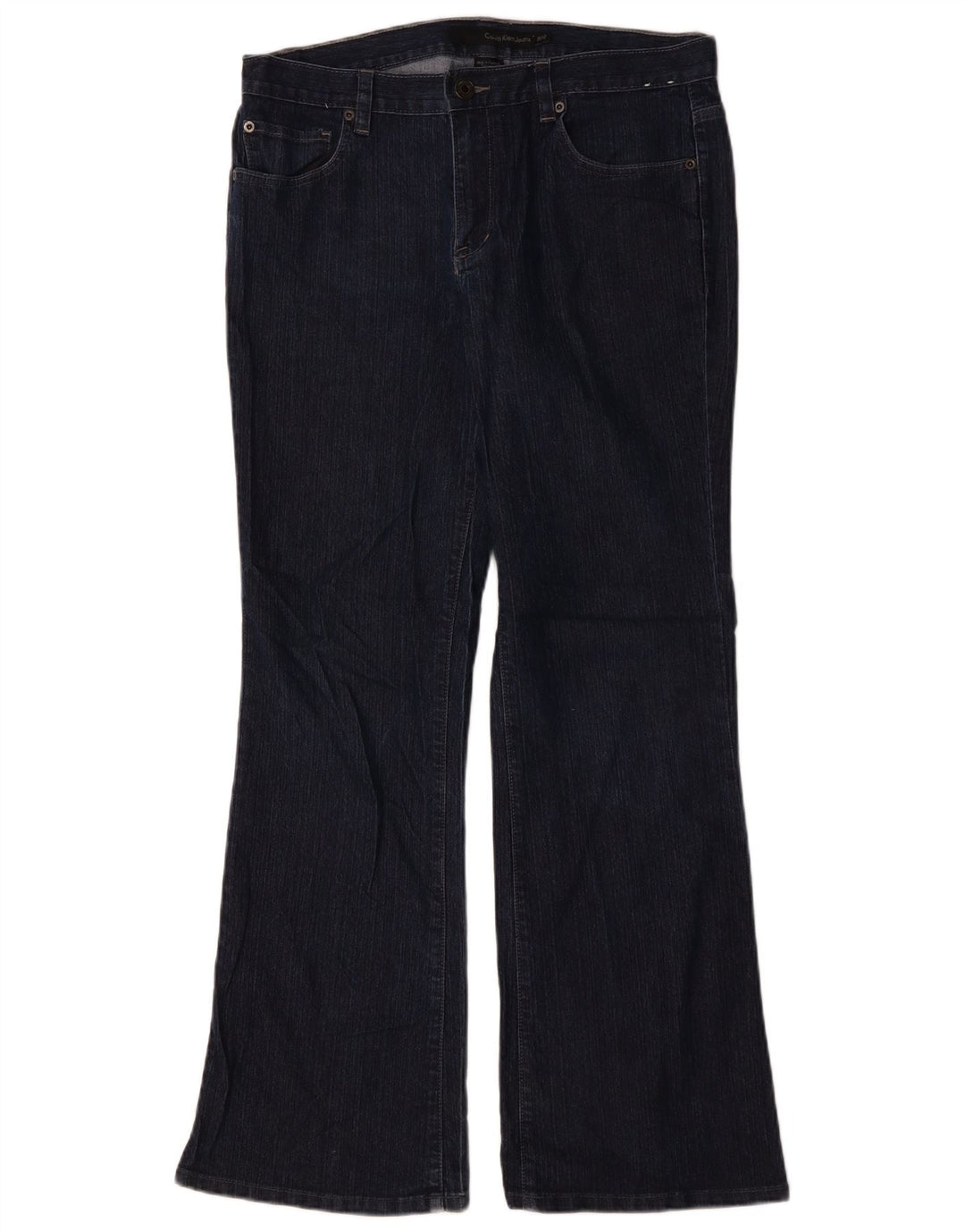 Ženske traperice Calvin Klein Bootcut US 12 Large W34 L31 tamnoplavi pamuk