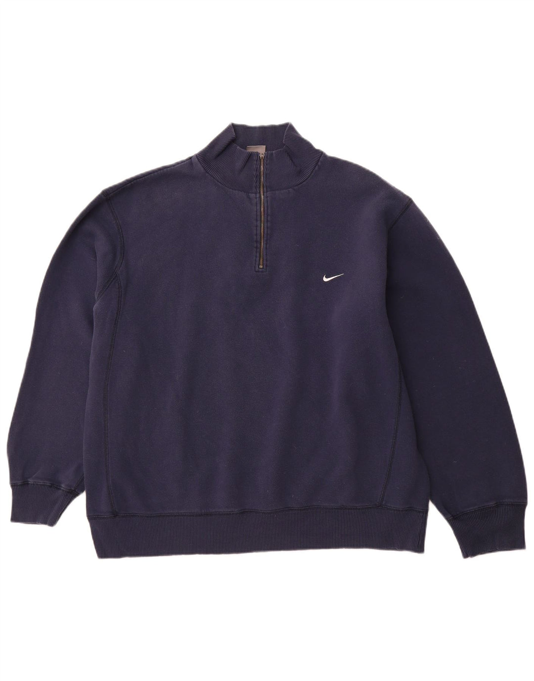 NIKE Muška majica s izrezom s patentnim zatvaračem UK 45/47 XL tamnoplavi pamuk