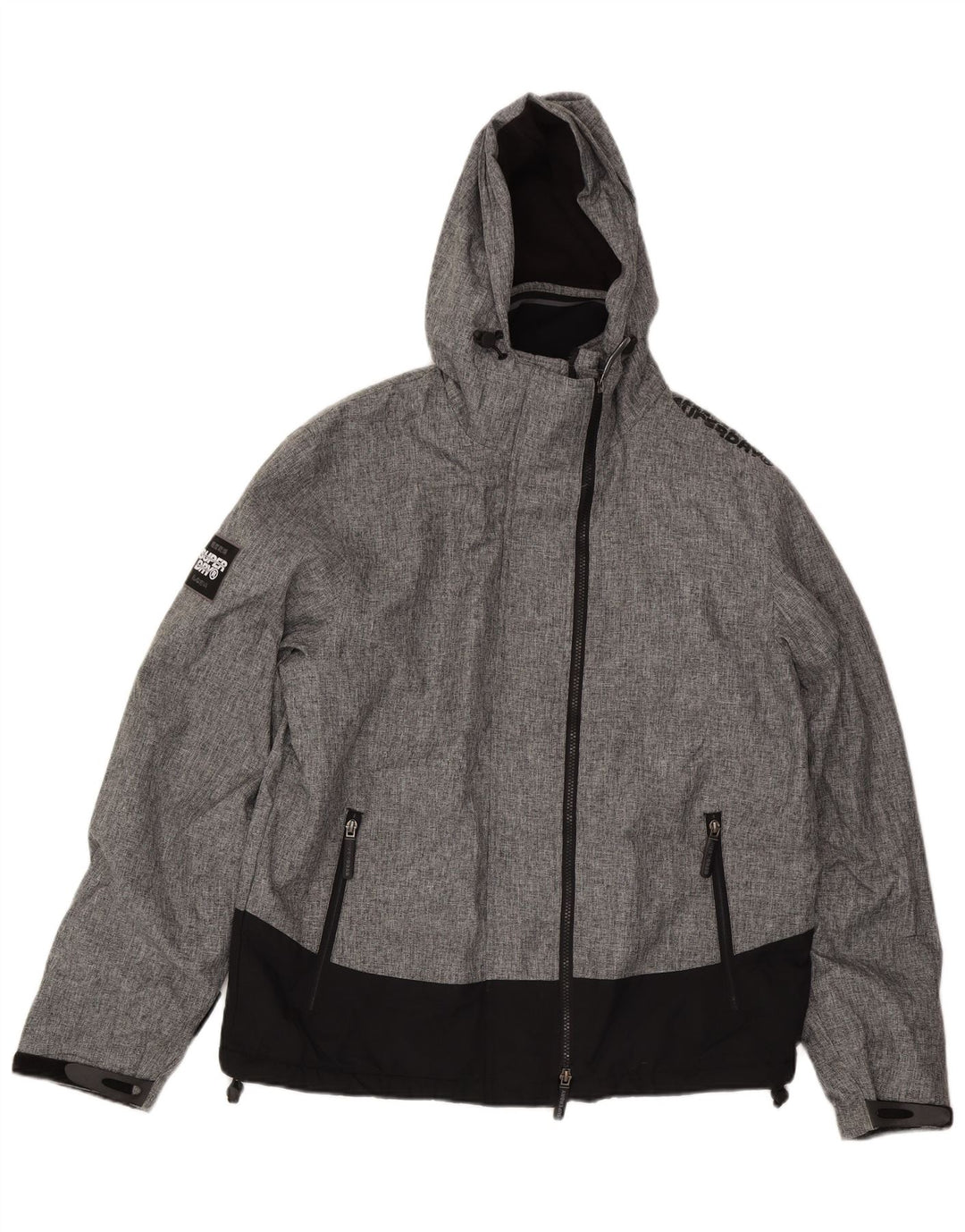 SUPERDRY ženska jakna vjetrovka s kapuljačom UK 20 2XL siva boja