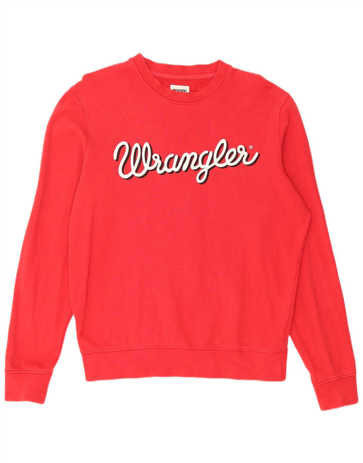 WRANGLER Mens Graphic Sweatshirt Jumper Medium Red Cotton
