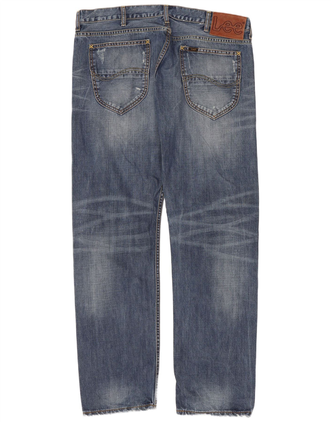 Lee Mens Knox isprekidane ravne traperice W38 L32 plavi pamuk