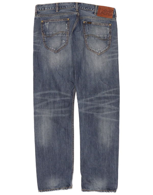 Lee Mens Knox isprekidane ravne traperice W38 L32 plavi pamuk