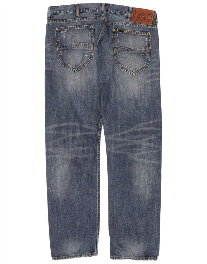 Lee Mens Knox isprekidane ravne traperice W38 L32 plavi pamuk