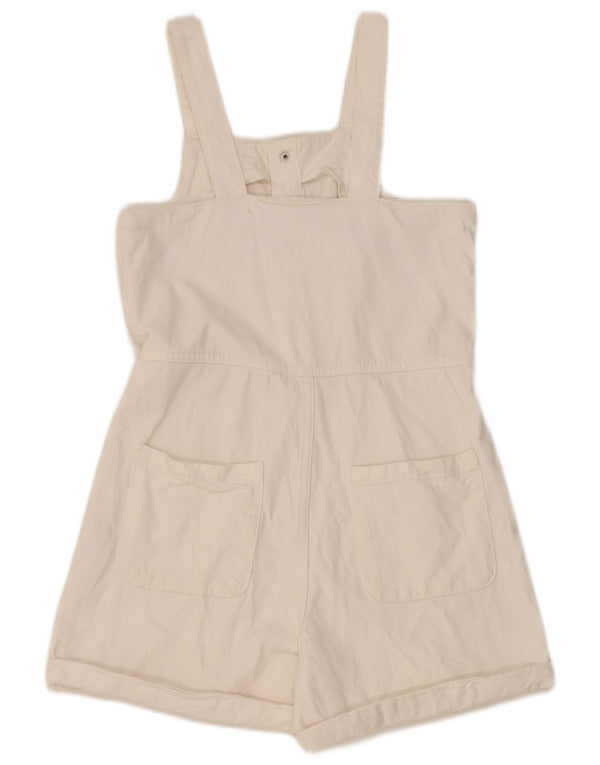 Zara Girls Denim Playsuit 13-14 Years White Pamuk