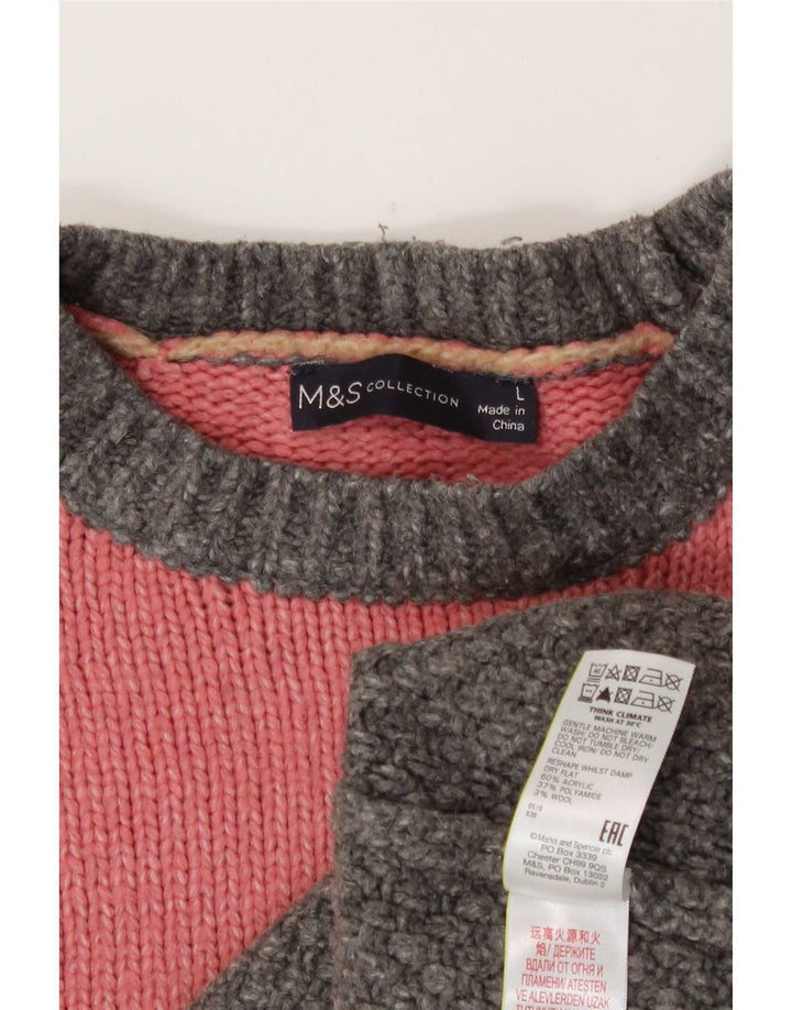 Marks & Spencer ženski džemper s okruglim izrezom UK 16 Veliki višebojni