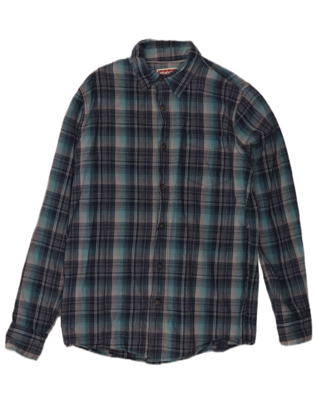 Wrangler muška flanelska košulja, mali plavi karirani pamuk