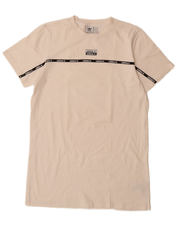 ADIDAS ženska majica kratkih rukava s grafičkim motivima UK 12 srednje bijele pamučne boje