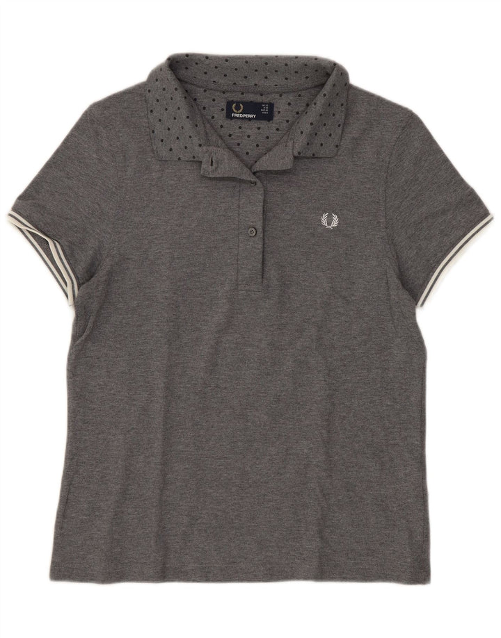 Fred Perry ženska polo majica UK 12 pamuk srednje sive točke