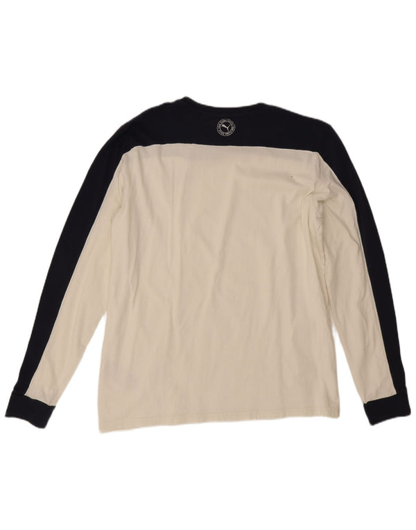 Puma muška majica dugih rukava Large Off White Colourblock Pamuk