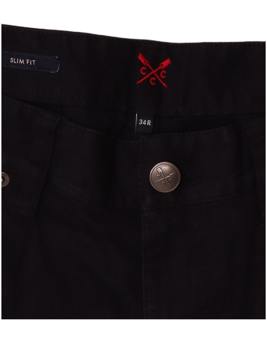 CREW CLOTHING Ženske uske ležerne hlače W34 L31 tamnoplavi pamuk