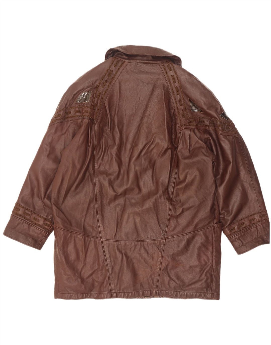 Marcosov ženski preveliki kožni kaput IT 40, mali smeđi kožni