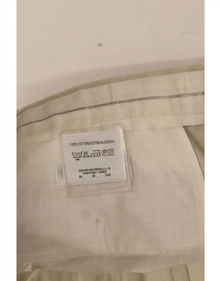 Marks & Spencer muške hlače s štipaljkama W34 L29 sivi pamuk
