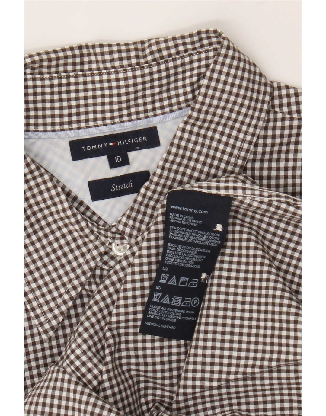 Tommy Hilfiger ženska rastezljiva košulja US 10 Large Black Gingham pamuk
