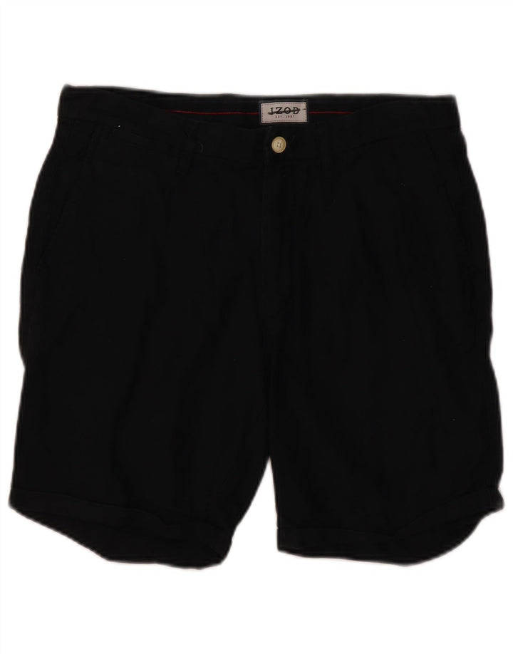 Izod muške chino kratke hlače W32 Srednje crni pamuk
