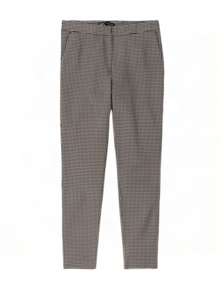 Zara ženske uske chino hlače Large W30 L27 Grey Gingham