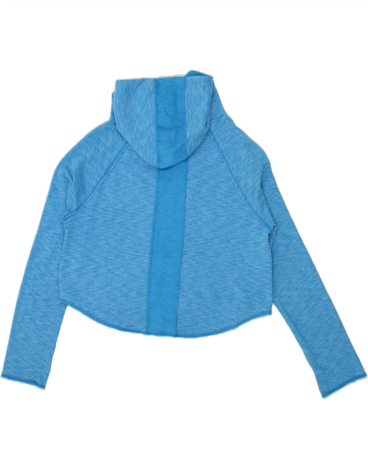 UNDER ARMOUR Womens Oversized Crop Hoodie Jumper UK 14 Medium Blue Vintage Under Armour and Second-Hand Under Armour from Messina Hembry 